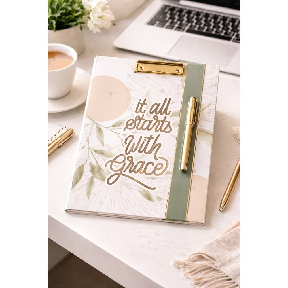 Paper Studio Clipboard Folio Notepad Pen‎ Set Floral 
